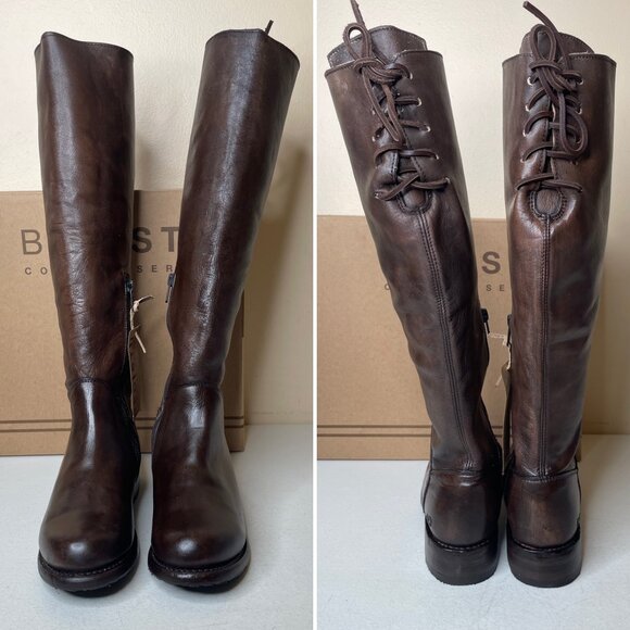 BED STU Manchester Distressed Brown Leather Tall Riding Boots BedStu Size 6.5 - Picture 6 of 16